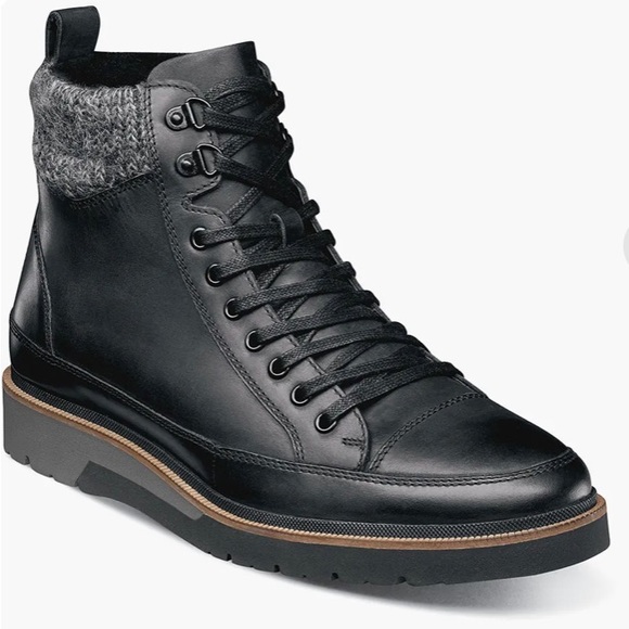 STACY ADAMS NEW Mens Leather Moc Toe Lace Up Ankle Boot - Picture 4 of 13